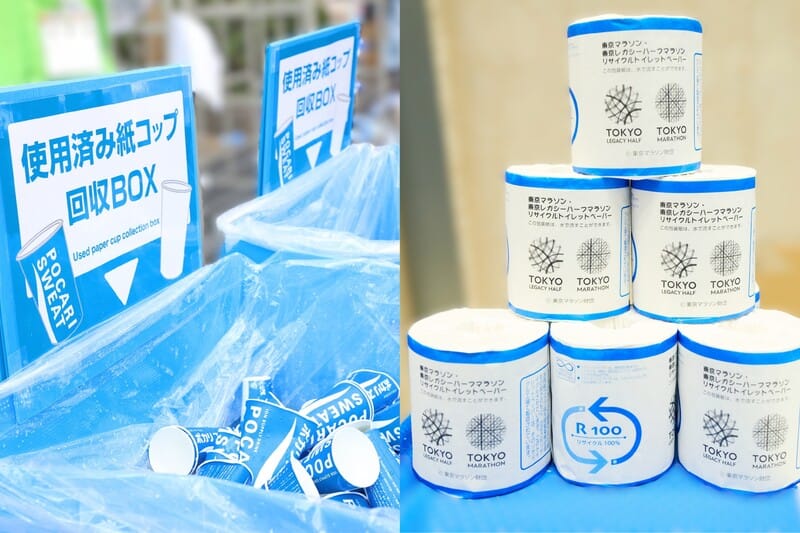 Recycling of aid station paper cups