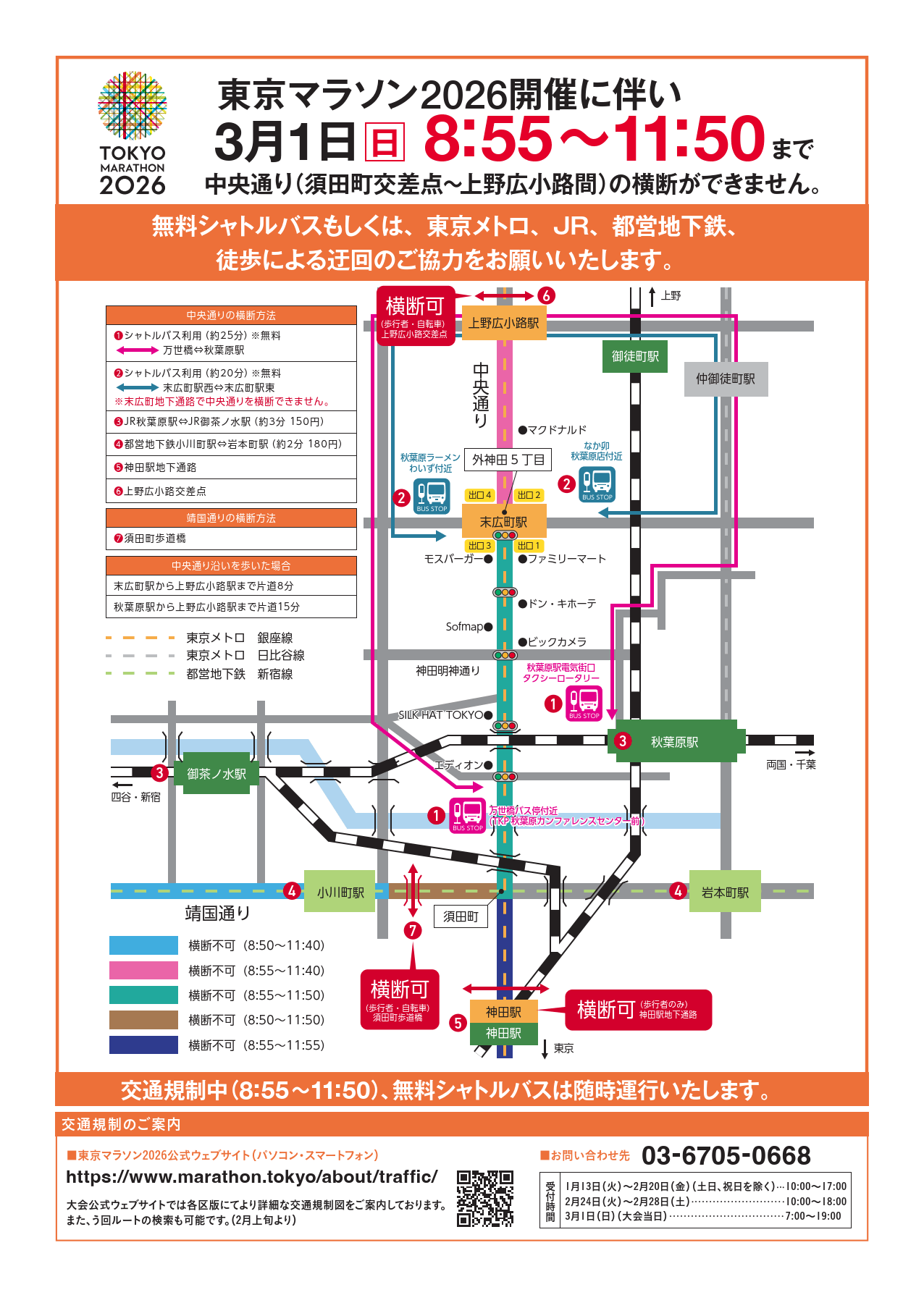 シャトルバスの運行図